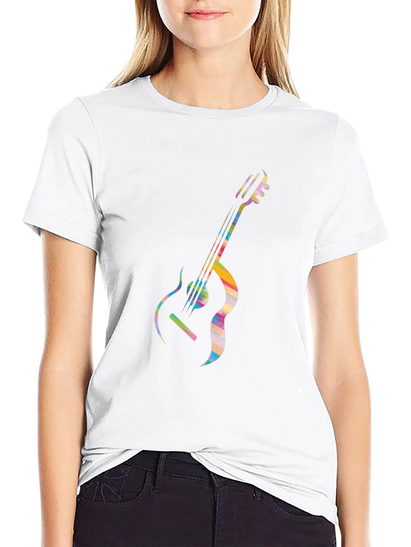 Cool Guitar Graphic Tee - Modern Black T-Shirt