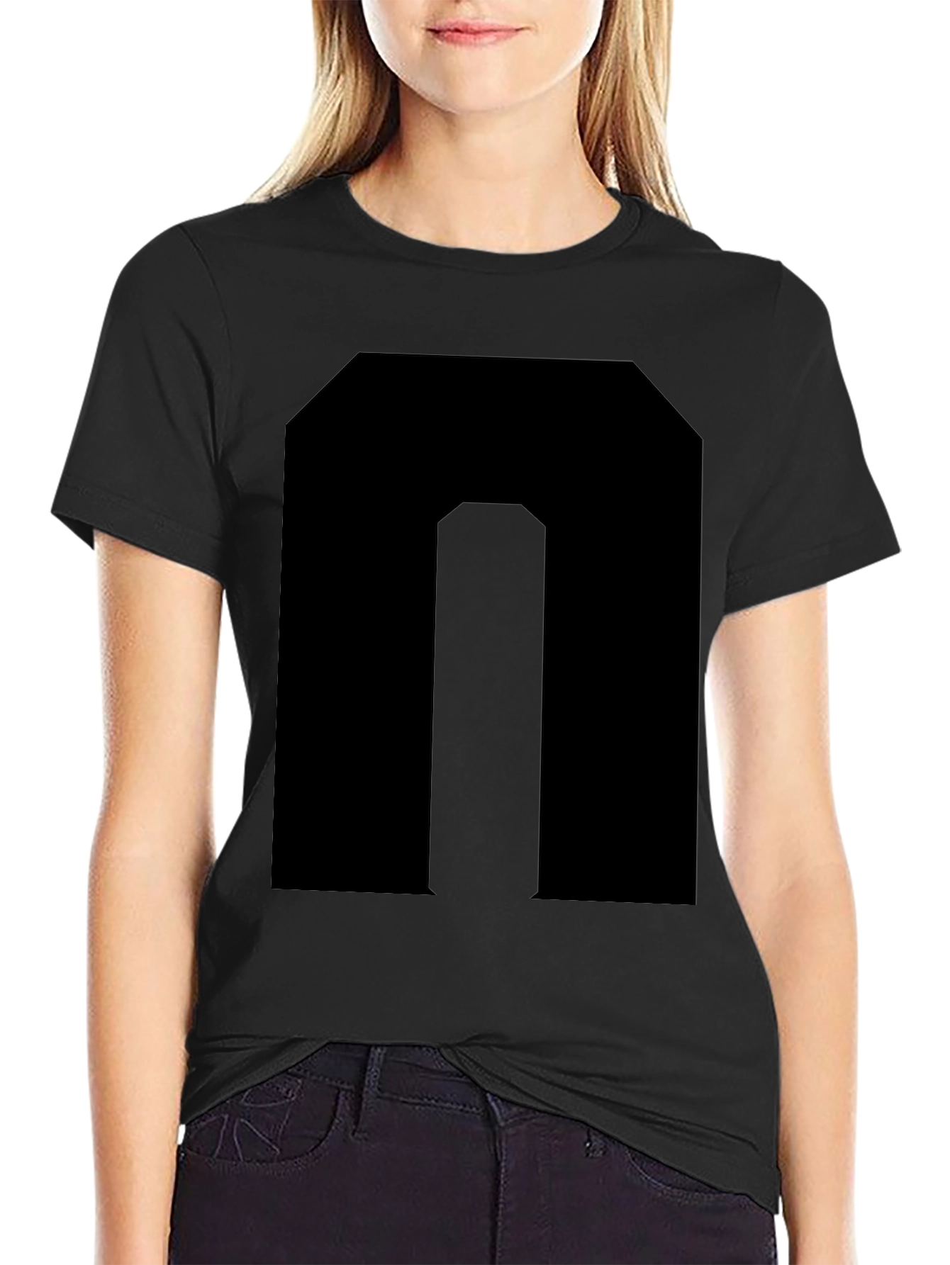 Black T-Shirt with Bold Letter Graphic