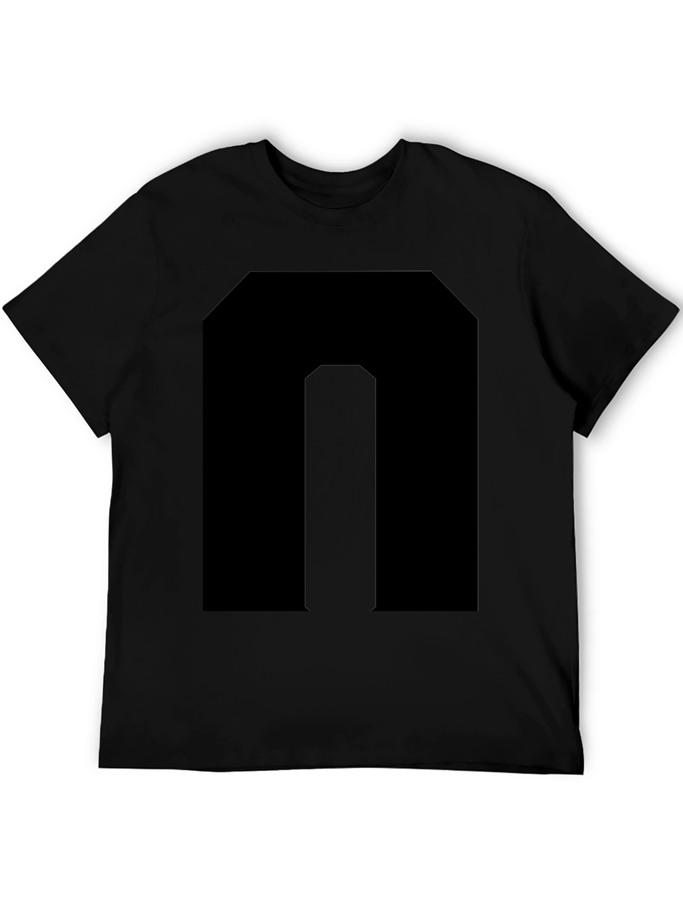 Black T-Shirt with Bold Letter Graphic