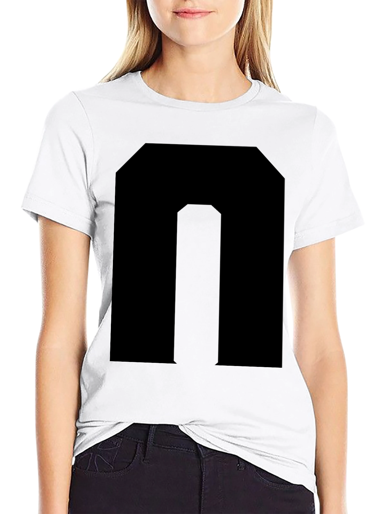 Black T-Shirt with Bold Letter Graphic
