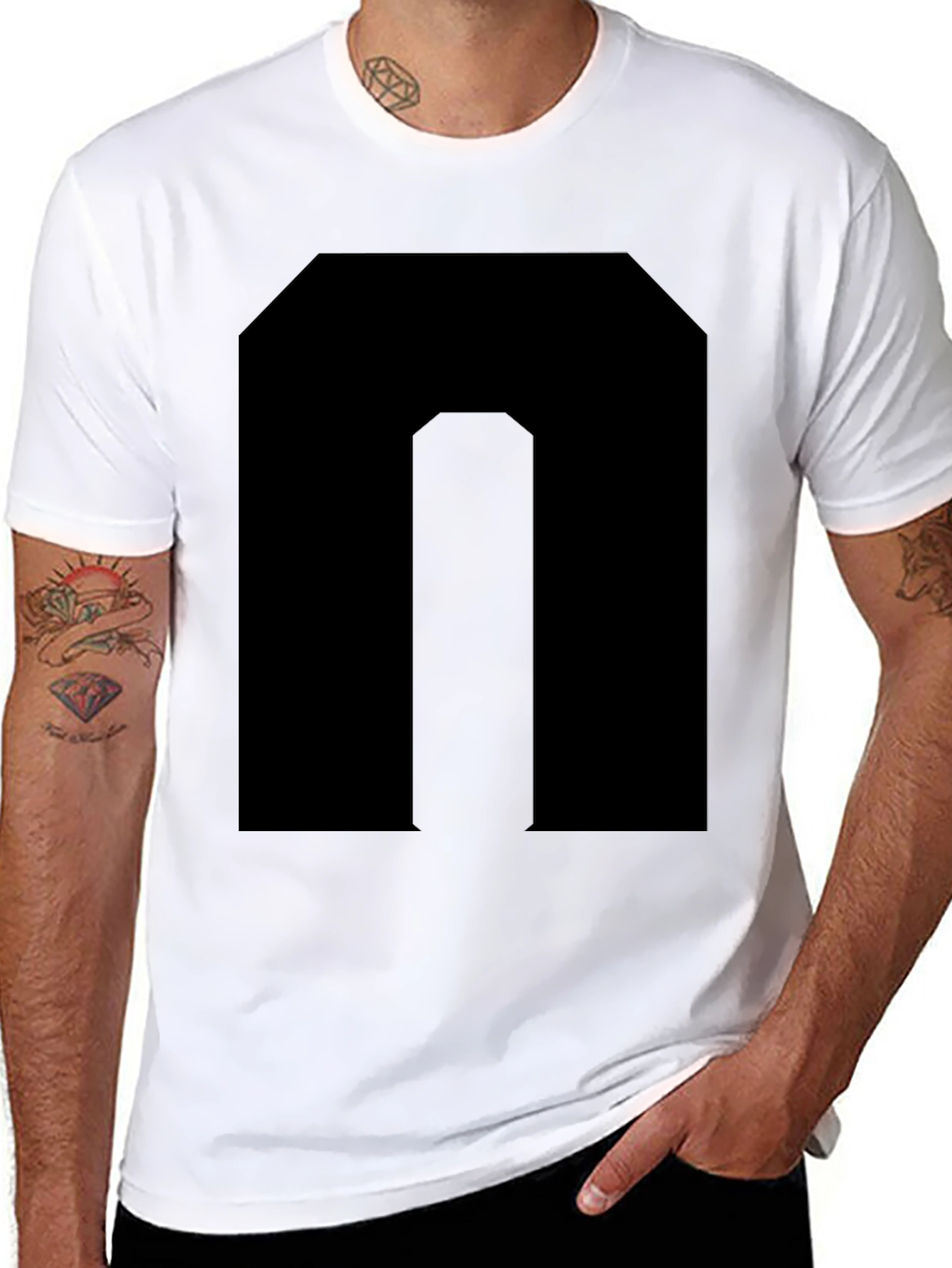 Black T-Shirt with Bold Letter Graphic