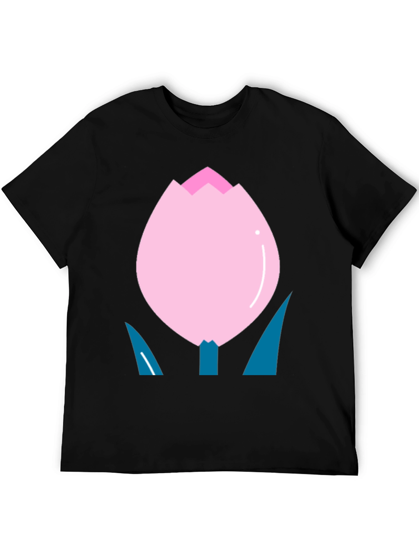 Pink Tulip Graphic T-Shirt - Soft Cotton Blend
