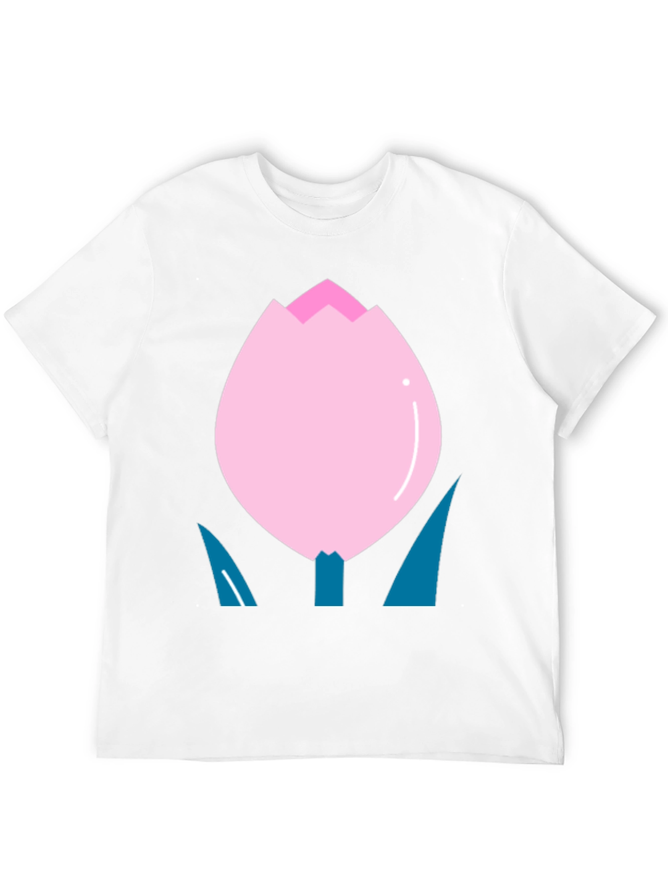 Pink Tulip Graphic T-Shirt - Soft Cotton Blend