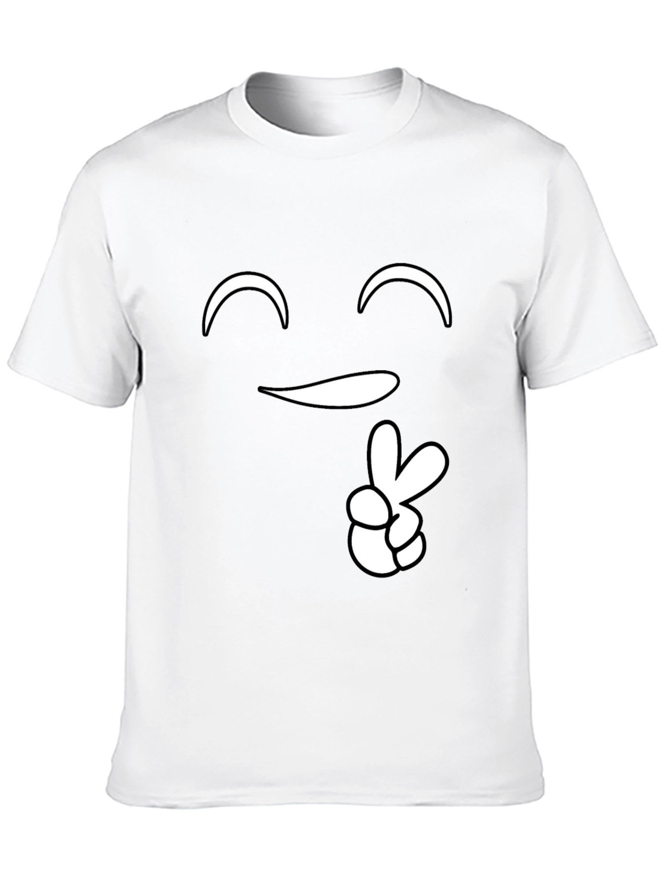 Peace Sign Smiley Face Graphic Tee - Black
