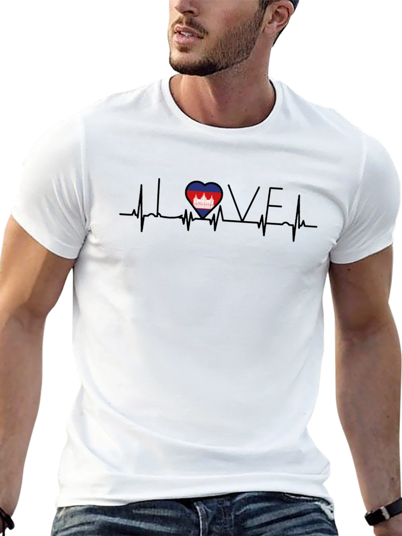 Love Cambodia Heartbeat T-Shirt