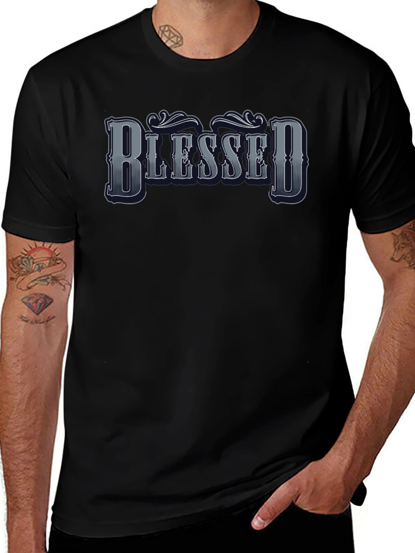 Blessed Graphic Tee - Mens Black T-Shirt