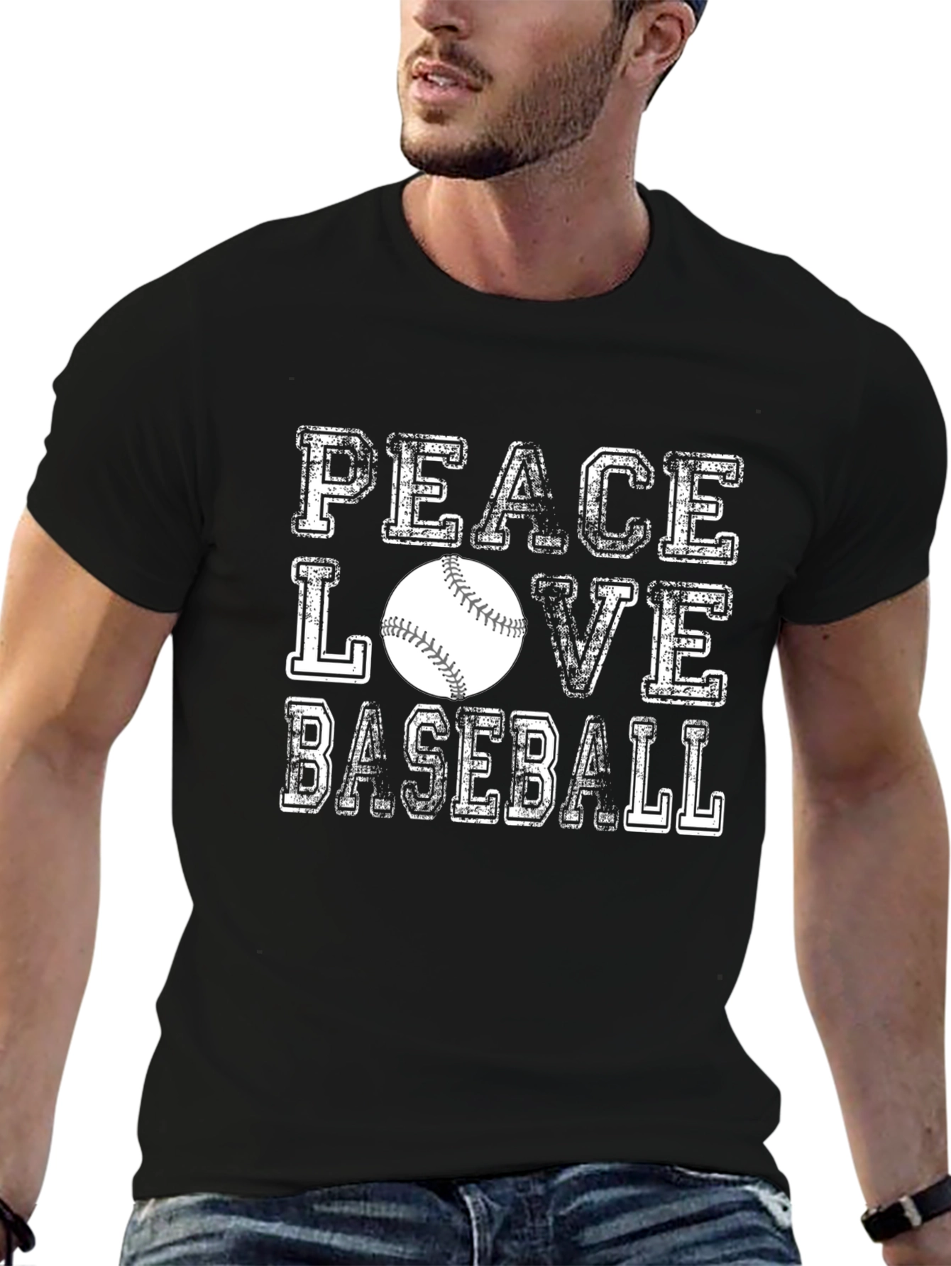 Peace Love Baseball Graphic Tee