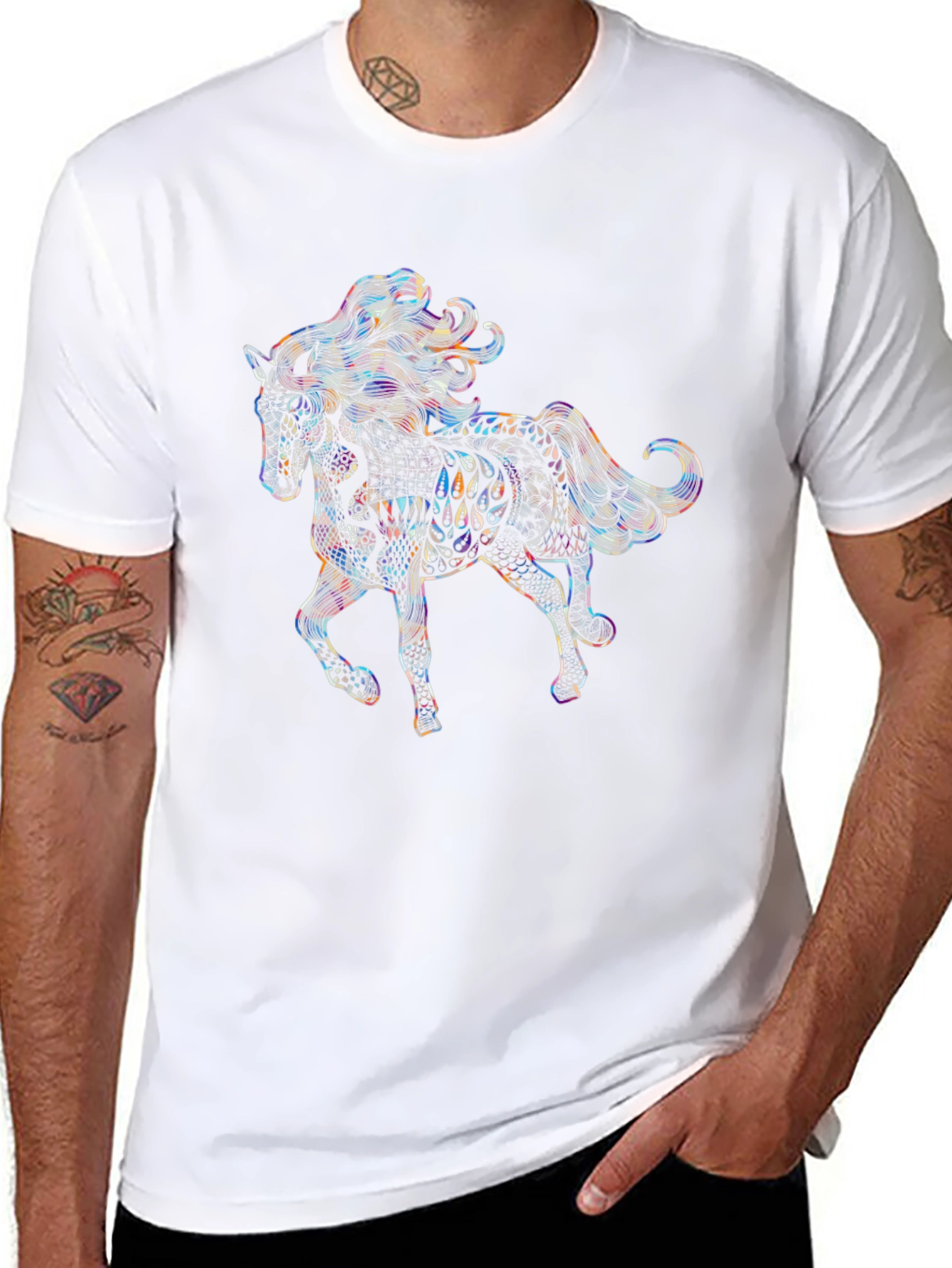 Horse Graphic Tee - Unique Artistic Design