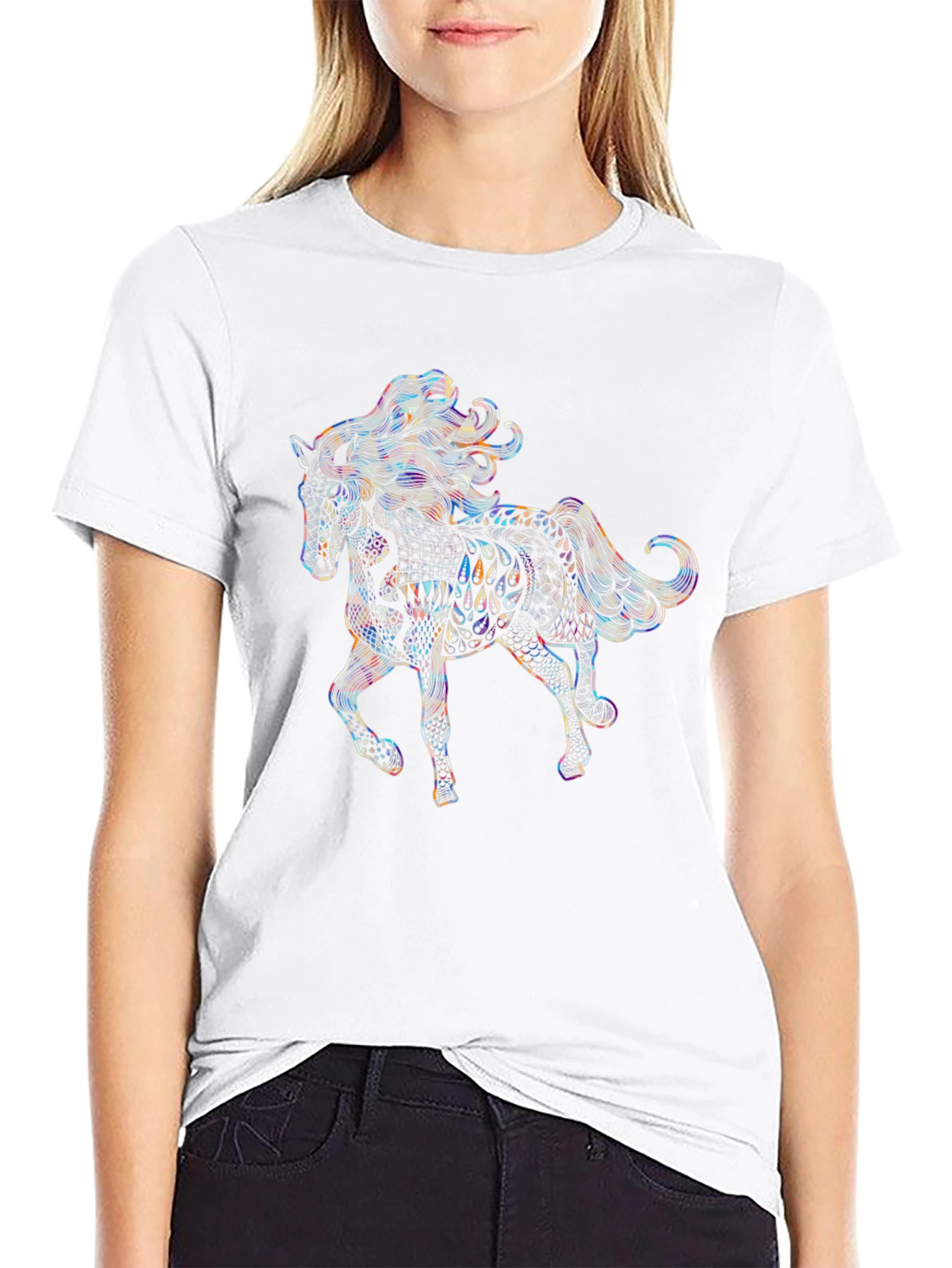 Horse Graphic Tee - Unique Artistic Design