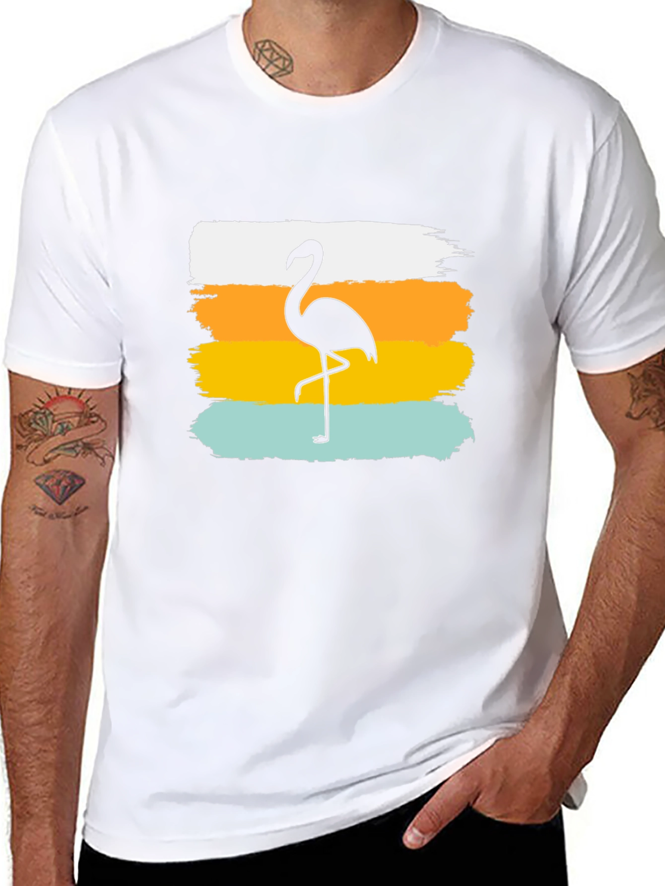 Flamingo Silhouette T-Shirt - Black Tee