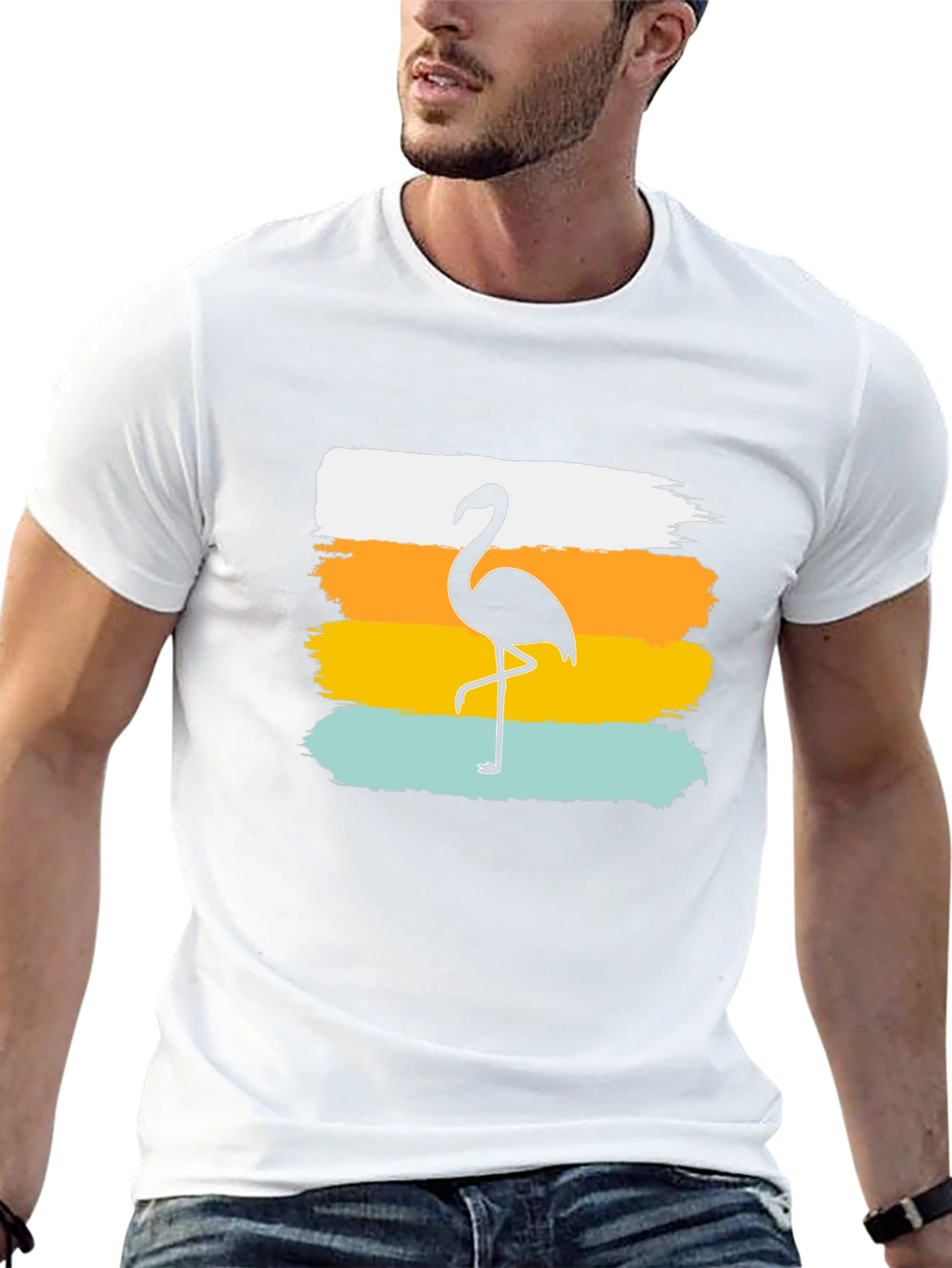 Flamingo Silhouette T-Shirt - Black Tee
