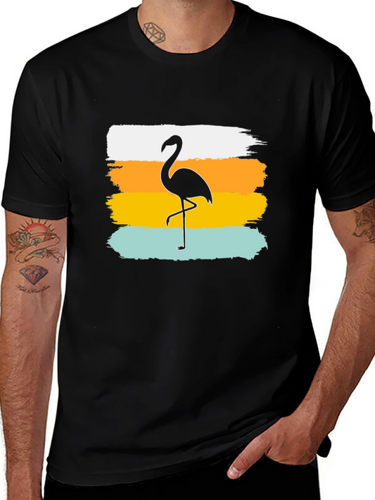 Flamingo Silhouette T-Shirt - Black Tee
