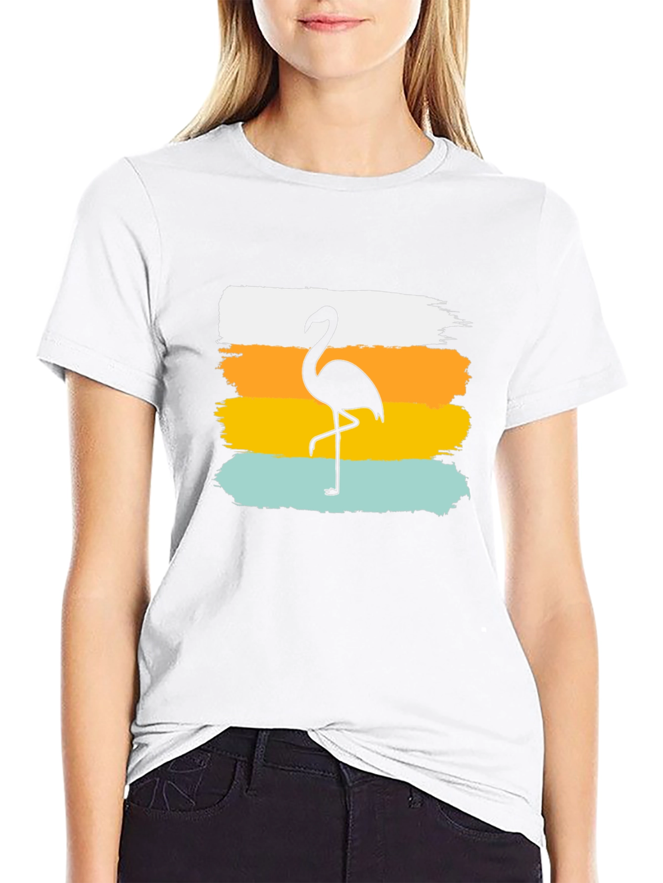 Flamingo Silhouette T-Shirt - Black Tee