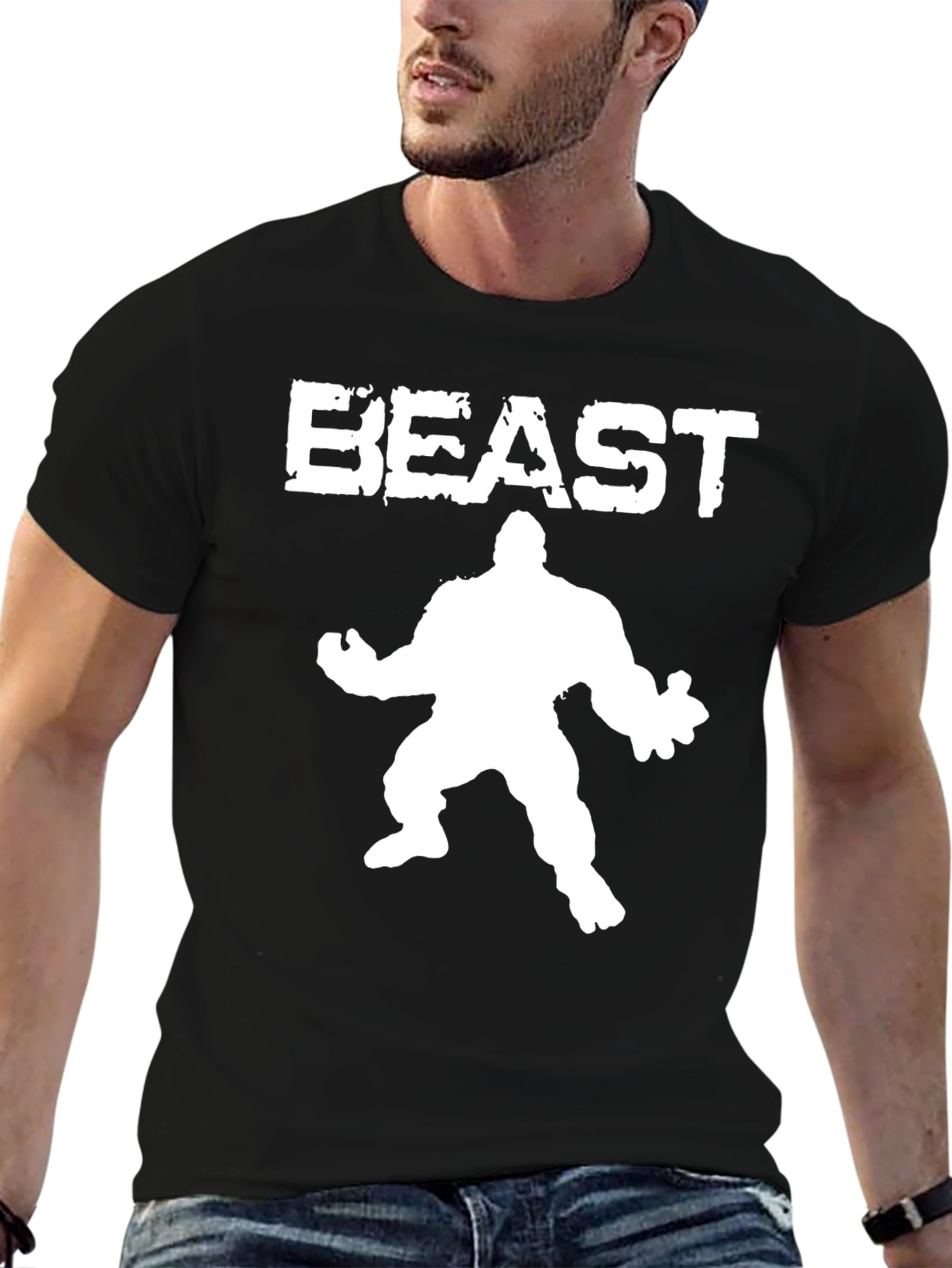 Beast Mode Graphic Tee - Black Cotton T-Shirt