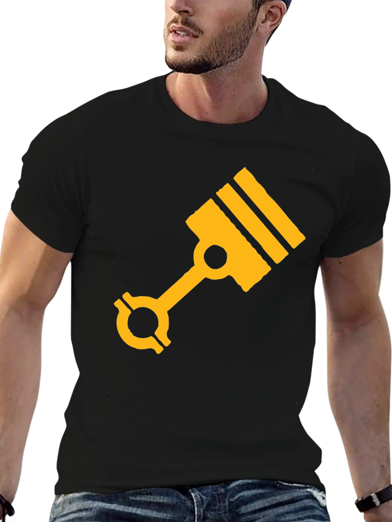 Engine Piston Graphic Tee - Black