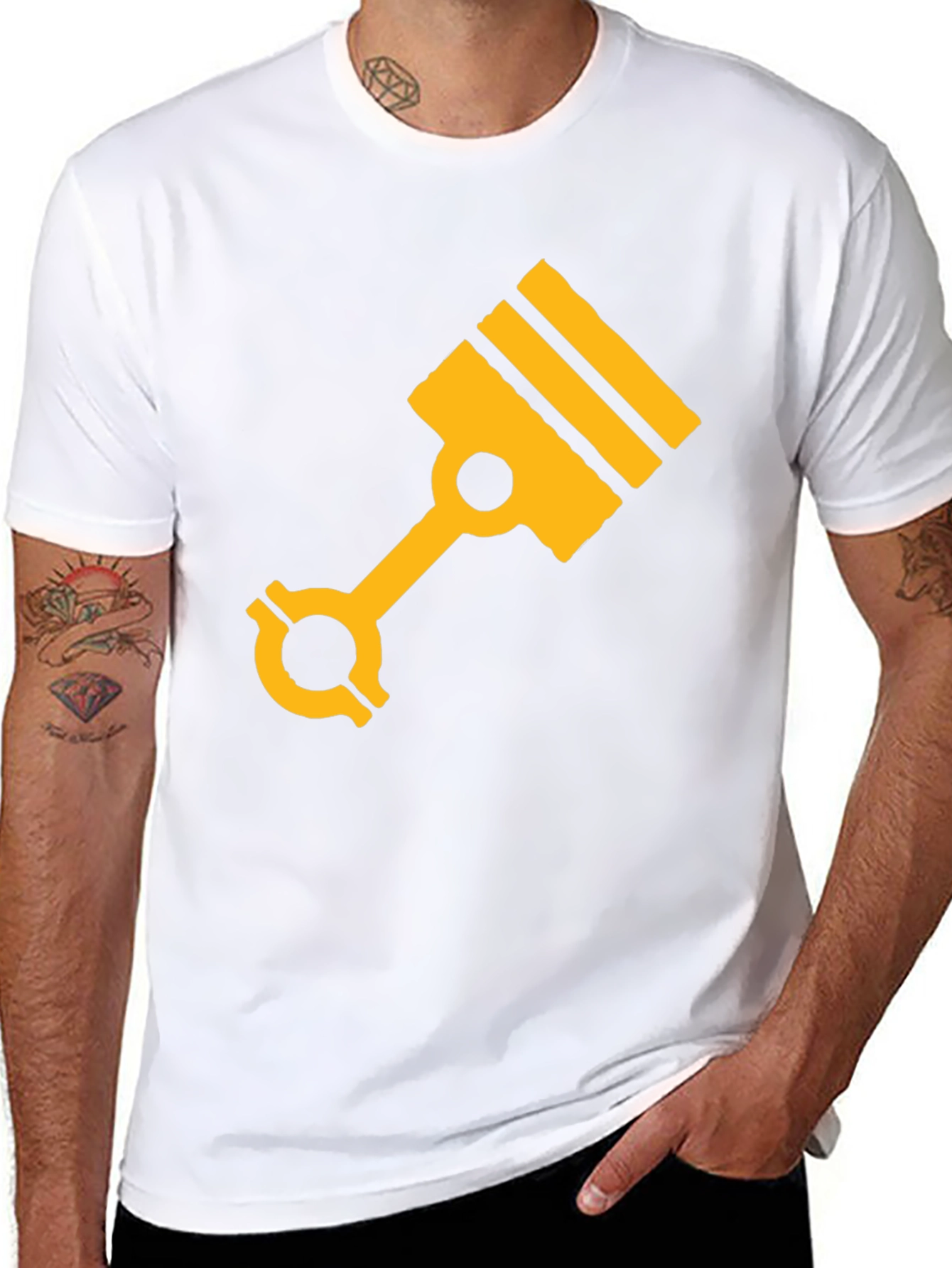Engine Piston Graphic Tee - Black