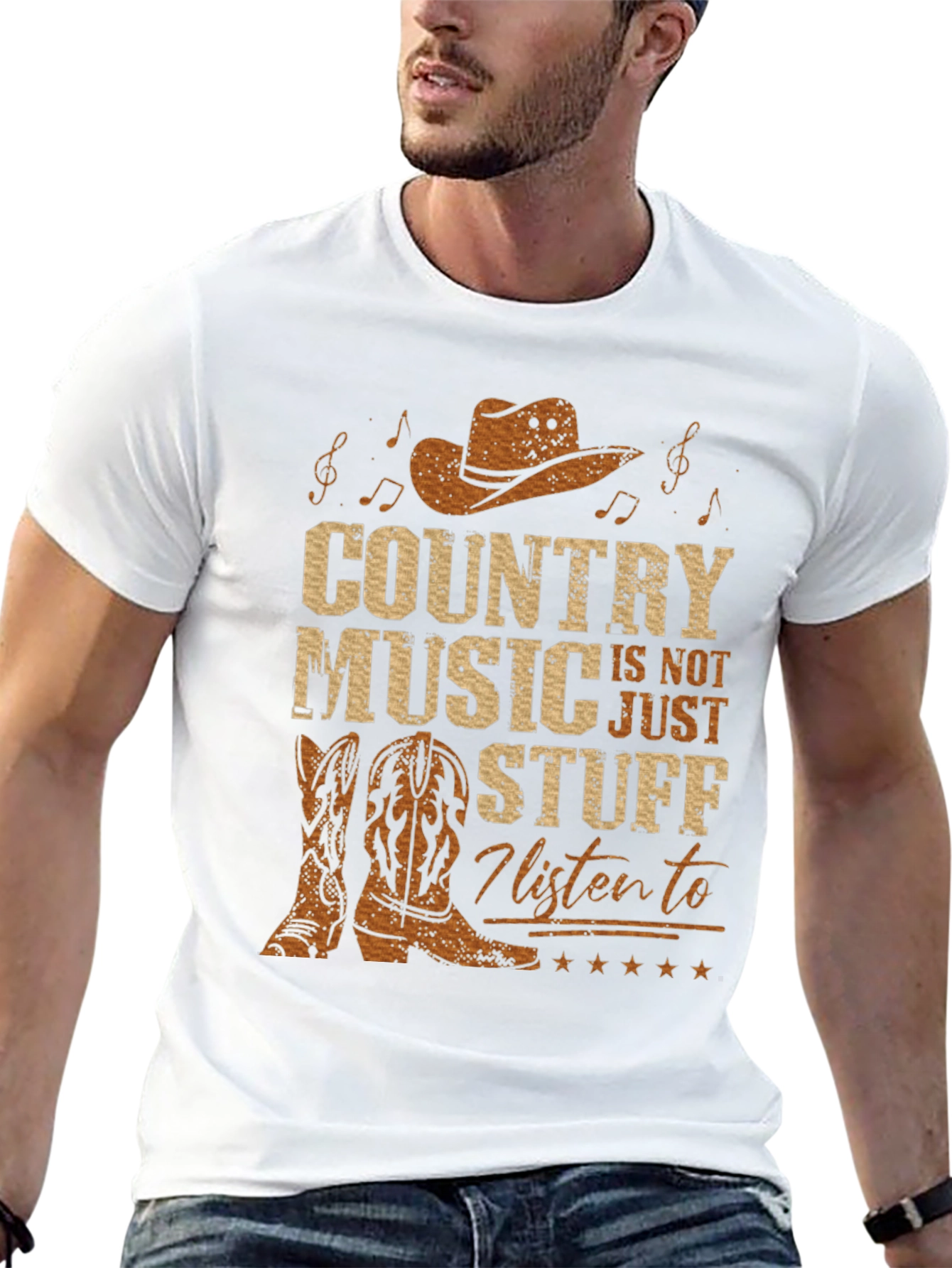 Country Music T-Shirt - Cowboy Hat Boots Graphic Tee