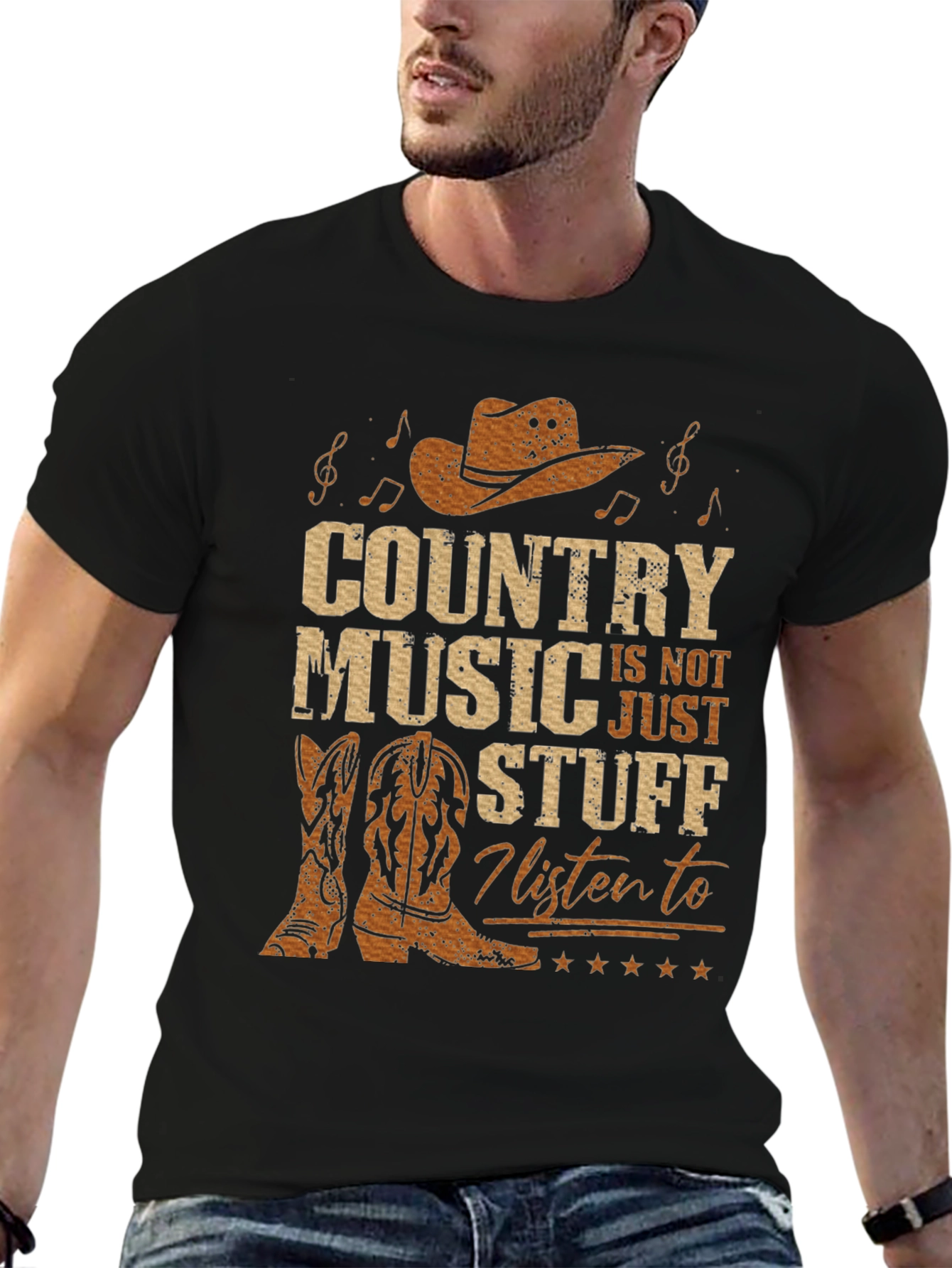 Country Music T-Shirt - Cowboy Hat Boots Graphic Tee