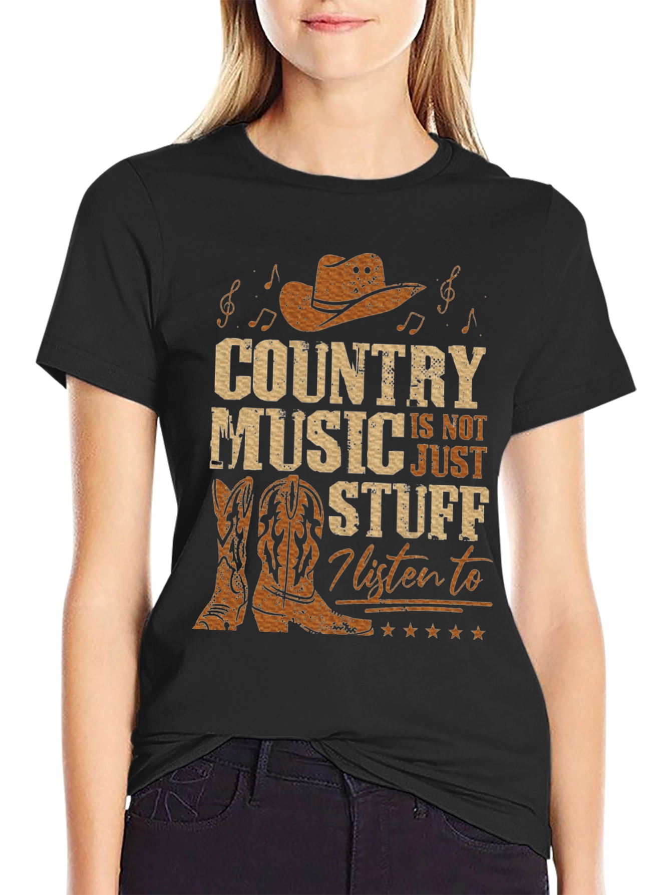 Country Music T-Shirt - Cowboy Hat Boots Graphic Tee