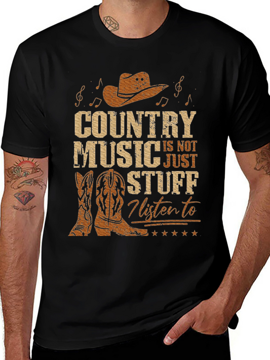 Country Music T-Shirt - Cowboy Hat Boots Graphic Tee
