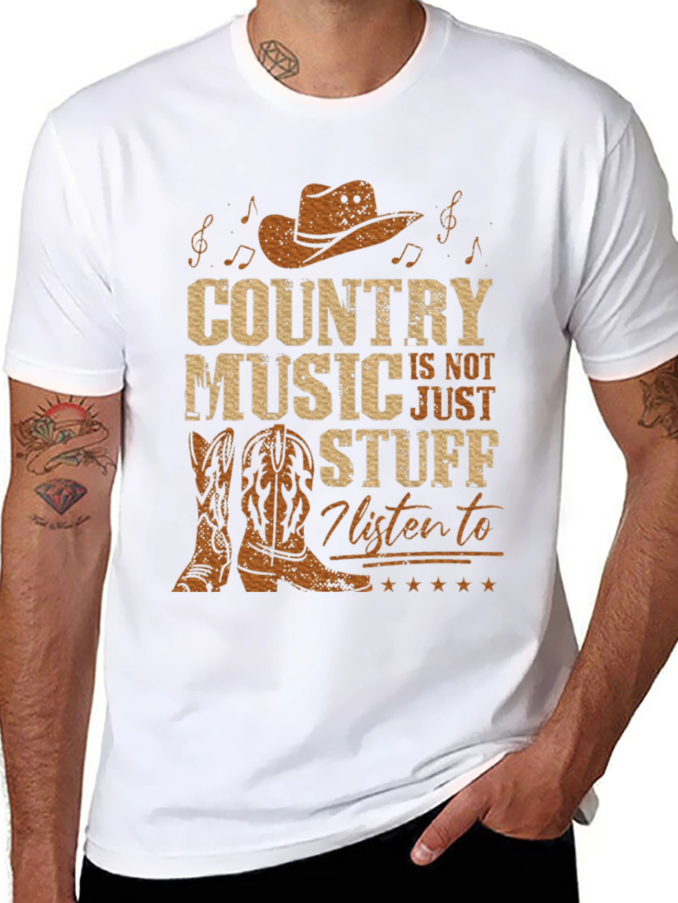 Country Music T-Shirt - Cowboy Hat Boots Graphic Tee