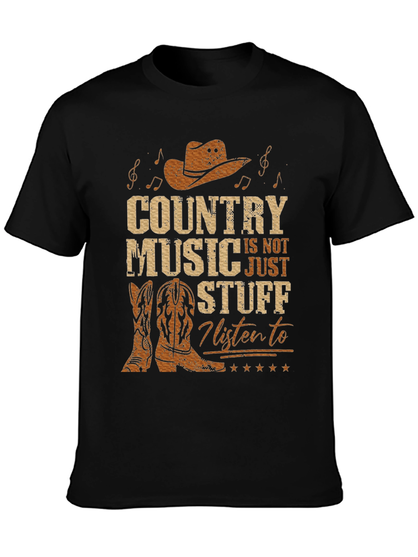 Country Music T-Shirt - Cowboy Hat Boots Graphic Tee