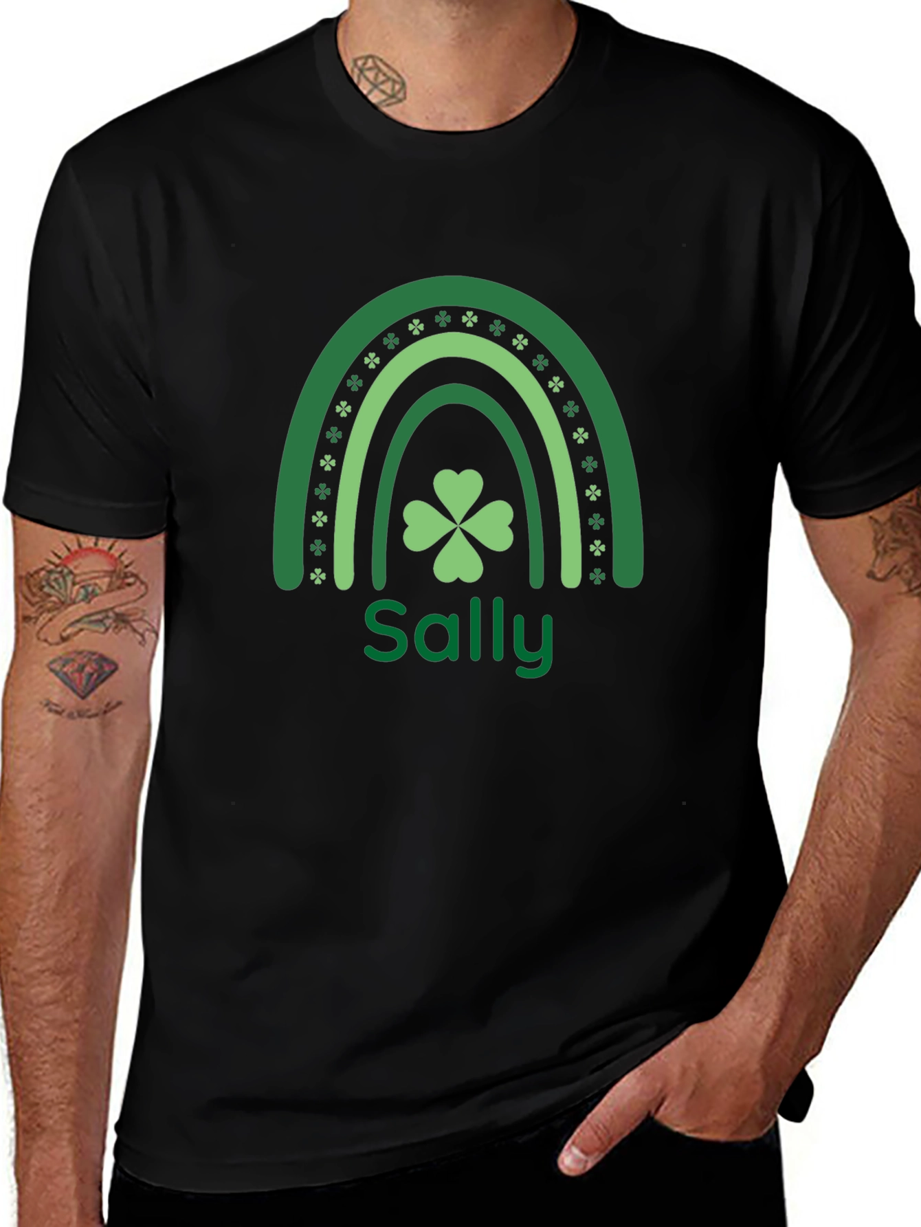 Personalized Sally St. Patricks Day Rainbow T-Shirt