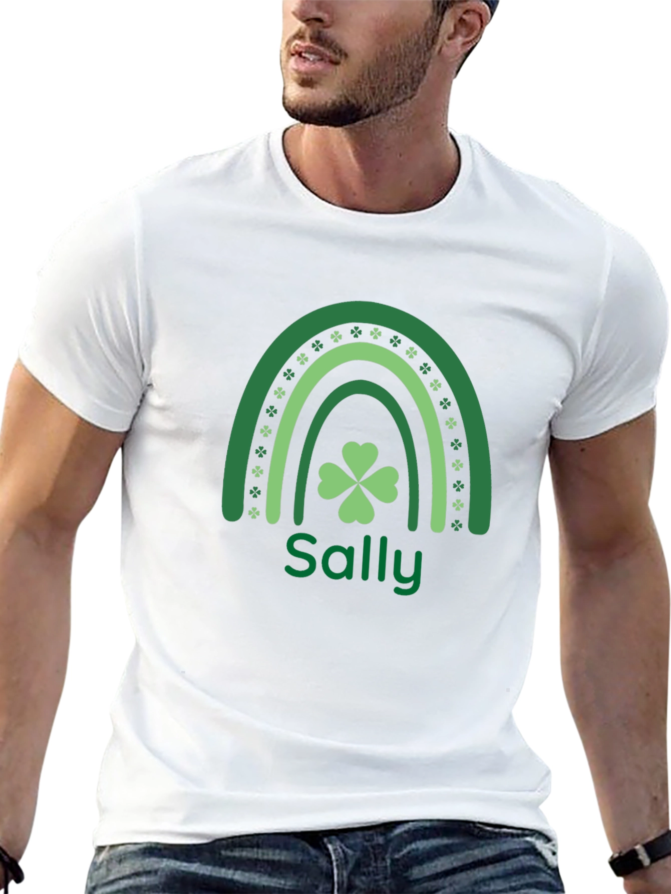 Personalized Sally St. Patricks Day Rainbow T-Shirt