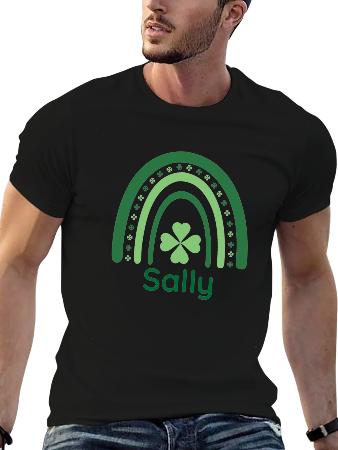 Personalized Sally St. Patricks Day Rainbow T-Shirt