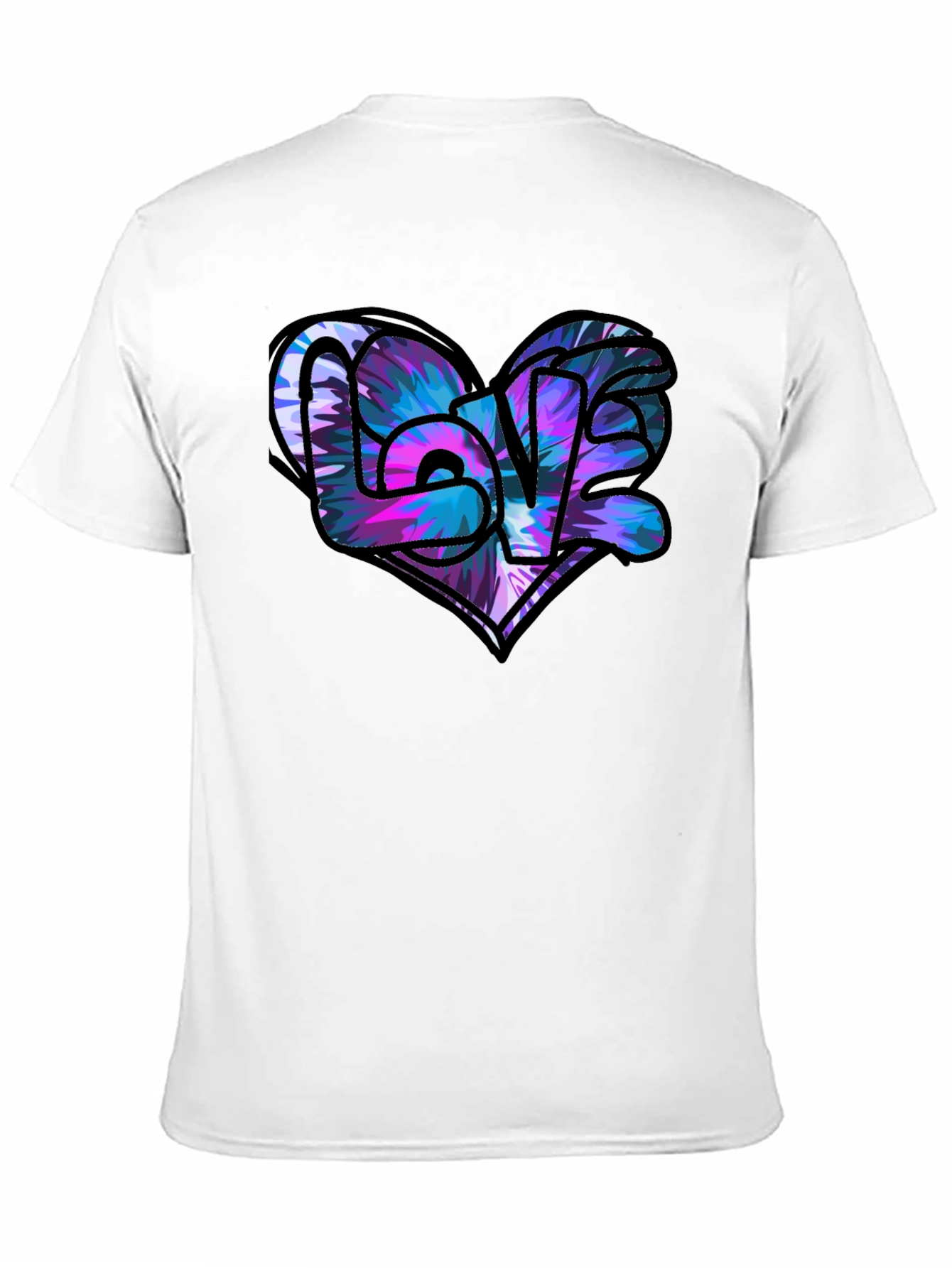 Love Heart Graphic Black T-Shirt