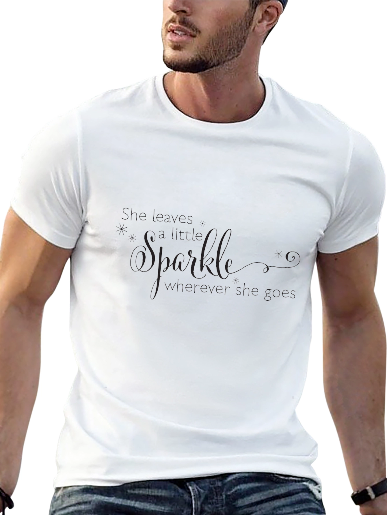 Elegant Sparkle Black Graphic Tee