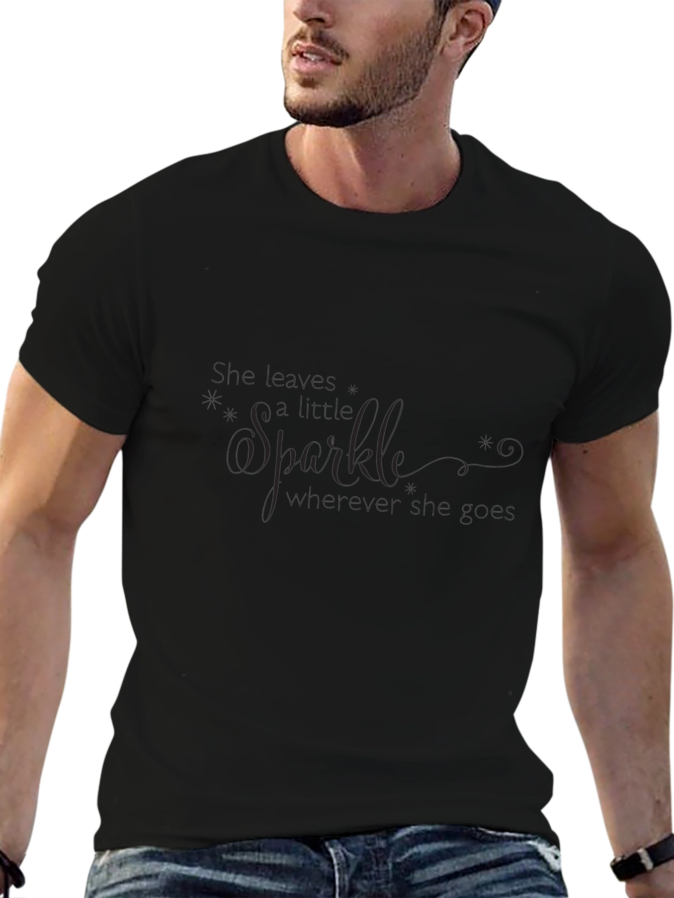Elegant Sparkle Black Graphic Tee