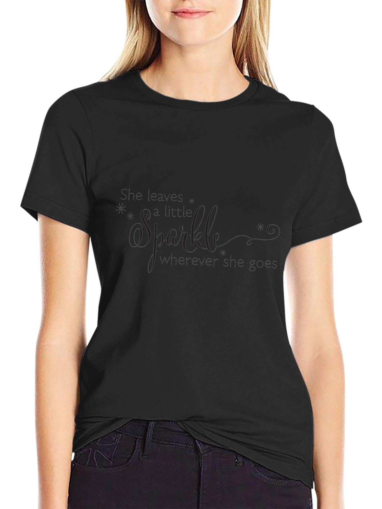 Elegant Sparkle Black Graphic Tee