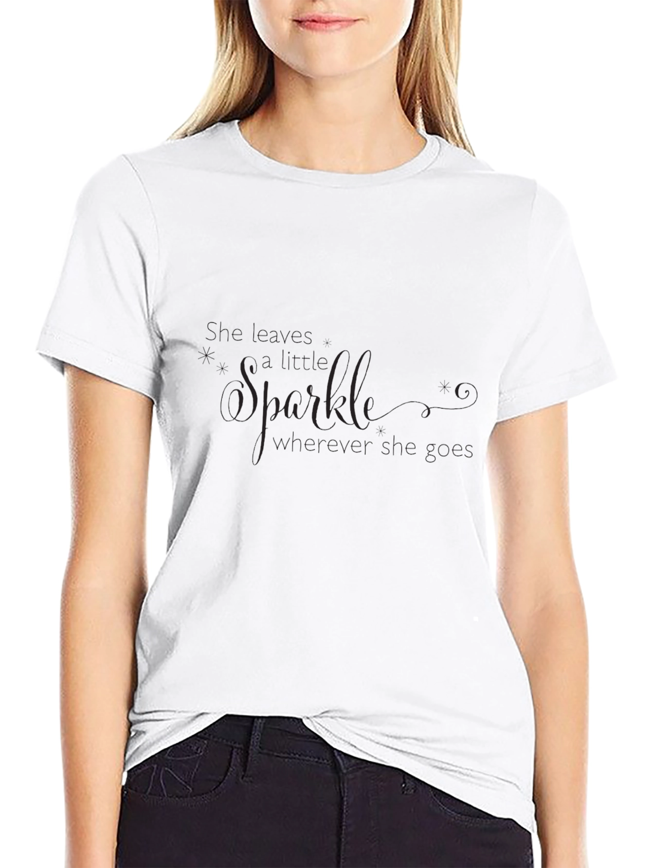 Elegant Sparkle Black Graphic Tee