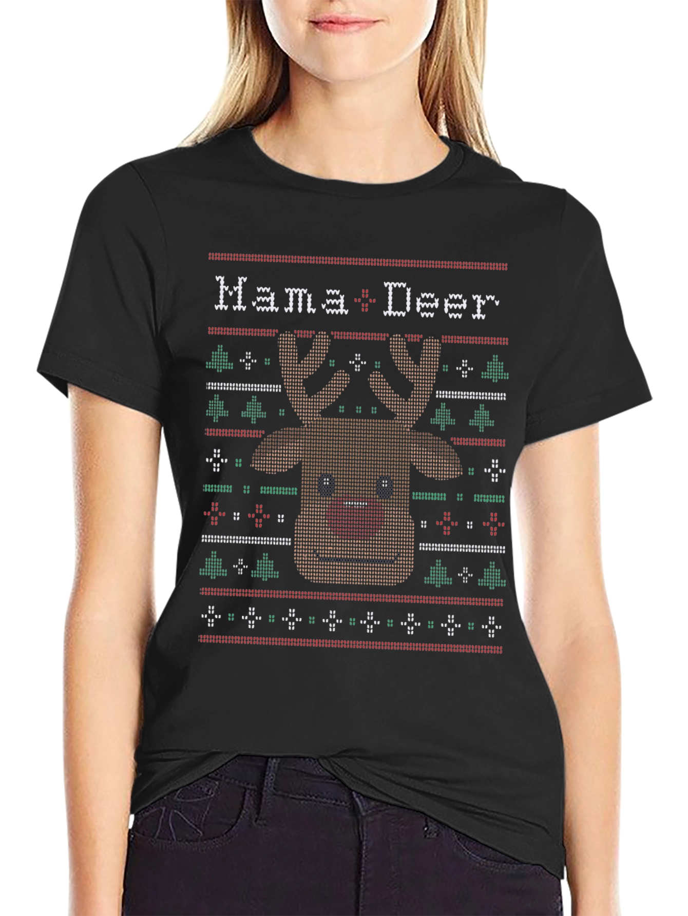 Mama Deer Ugly Christmas Sweater T-Shirt
