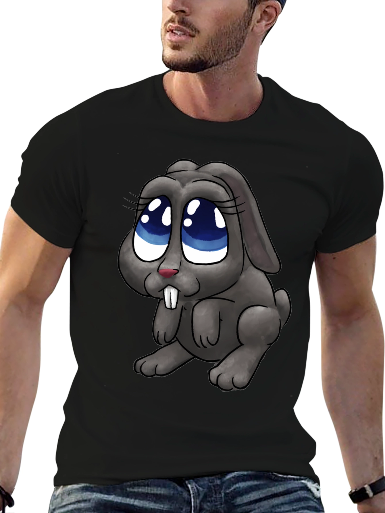 Cute Cartoon Bunny Rabbit Graphic T-Shirt