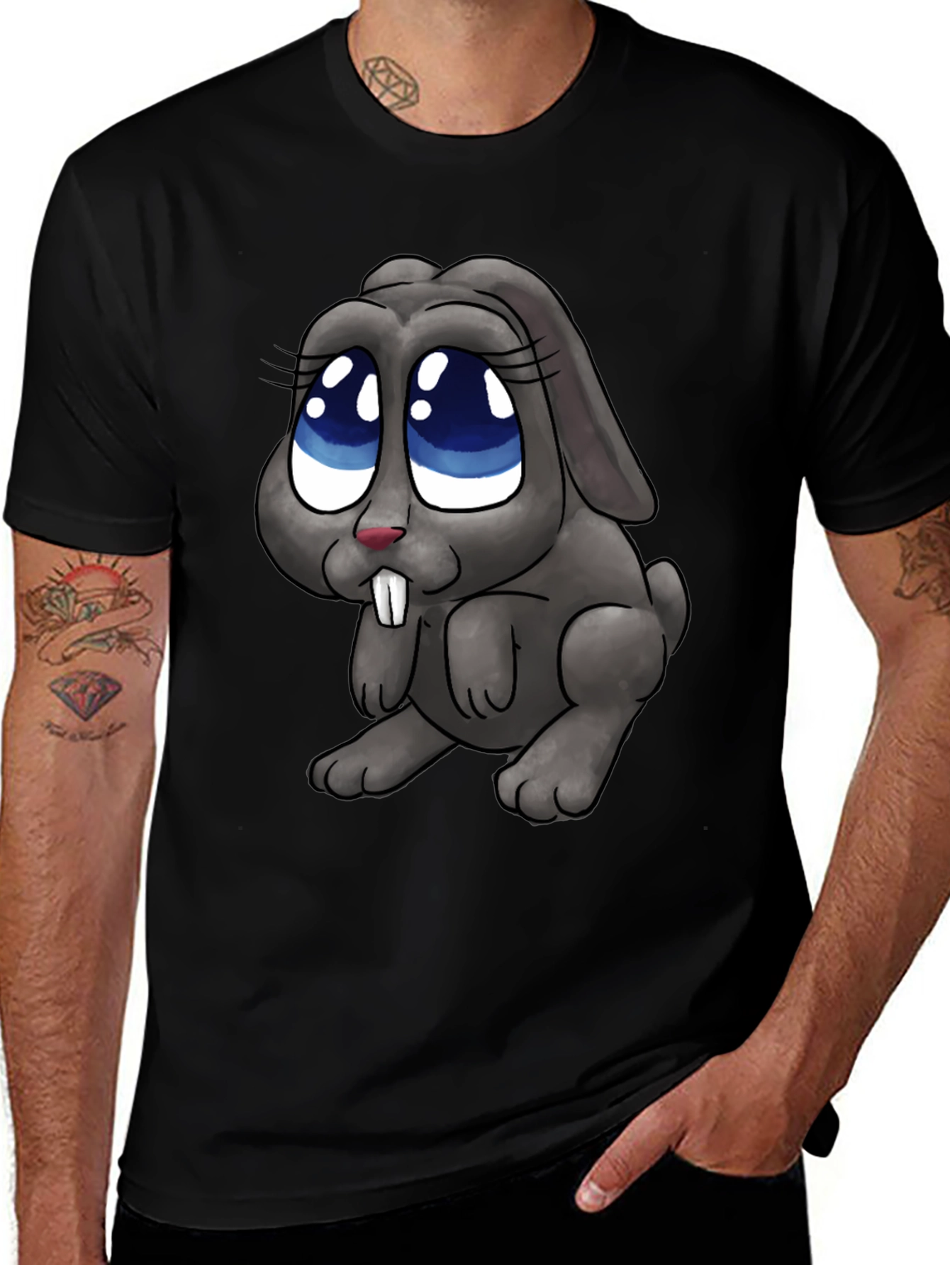 Cute Cartoon Bunny Rabbit Graphic T-Shirt