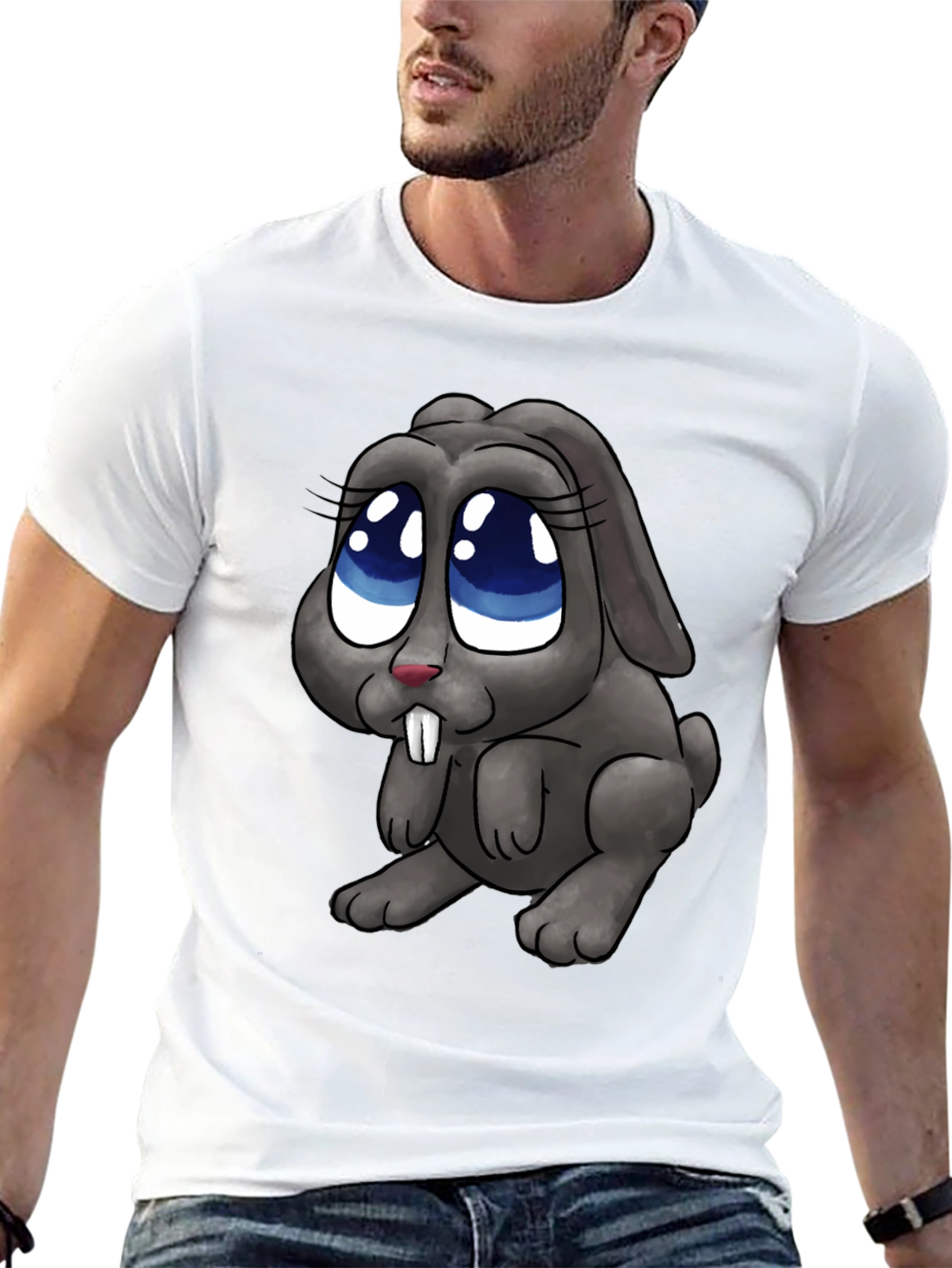 Cute Cartoon Bunny Rabbit Graphic T-Shirt