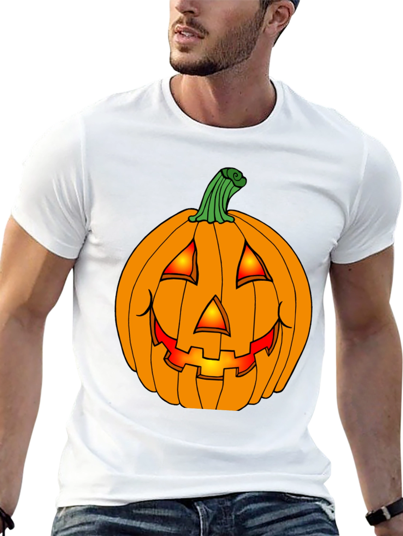 Halloween Pumpkin Graphic Tee - Spooky Season Shirt