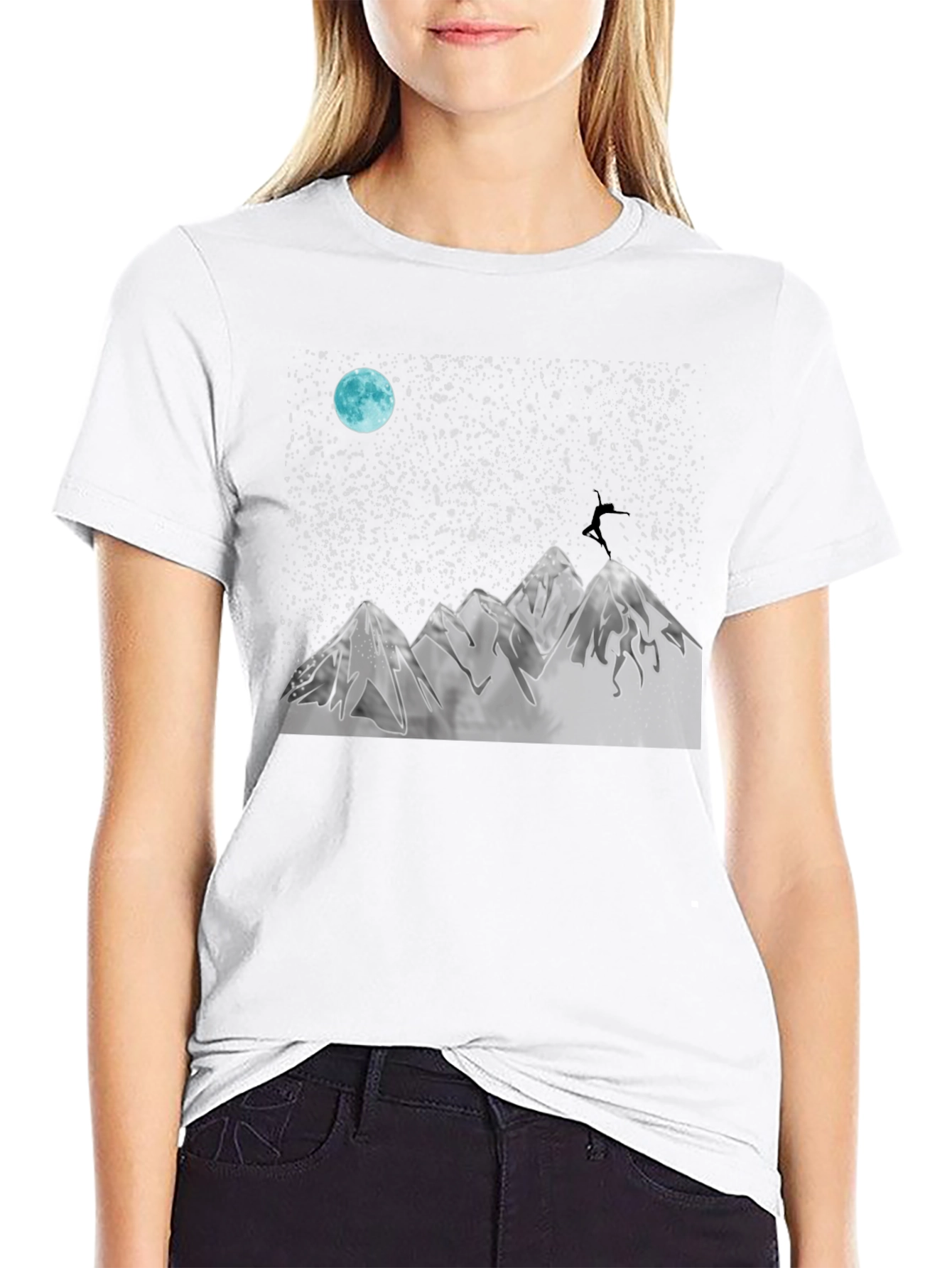 Mountain Moon Black Graphic Tee