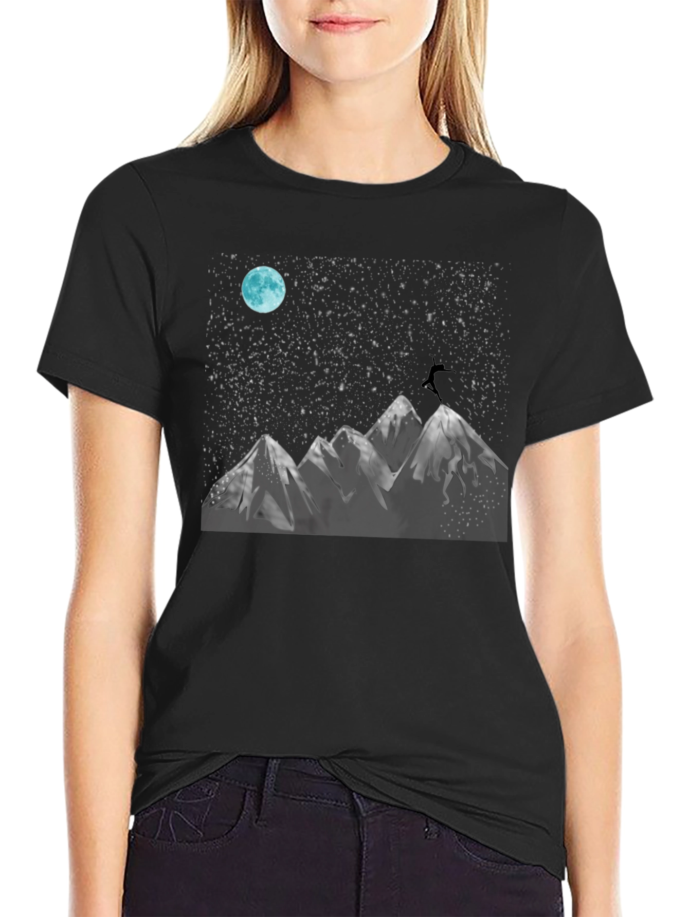 Mountain Moon Black Graphic Tee