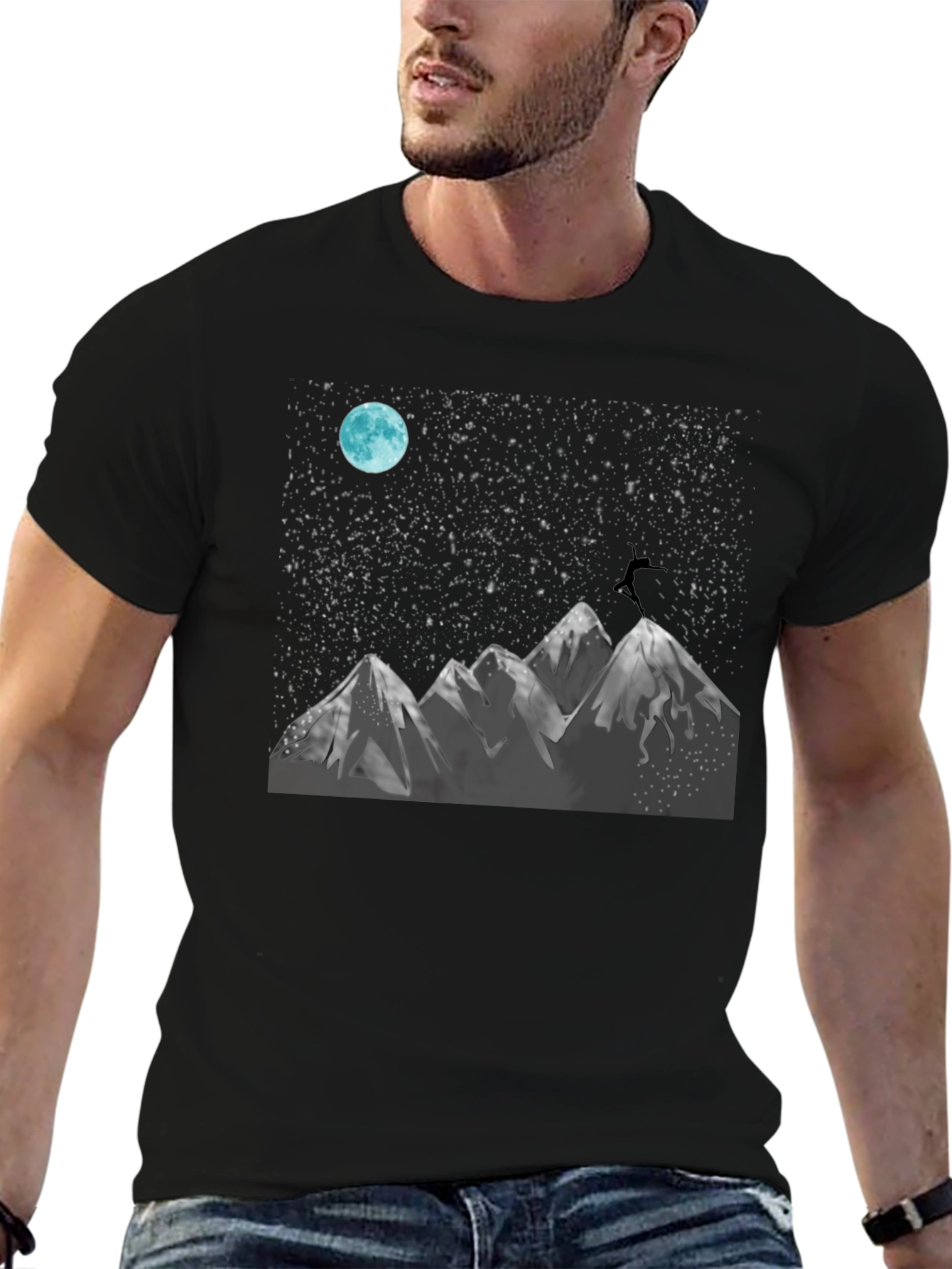Mountain Moon Black Graphic Tee