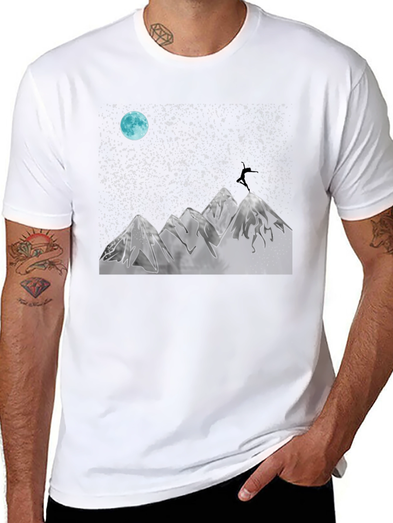 Mountain Moon Black Graphic Tee