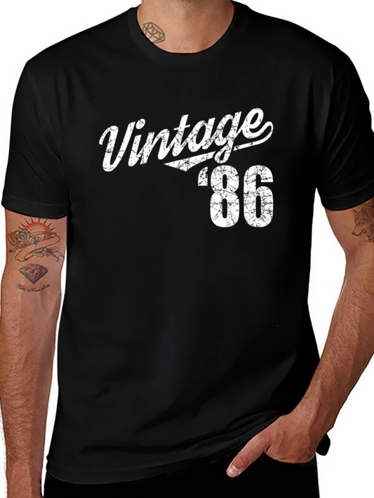 Vintage 1986 Graphic Tee - Distressed Print