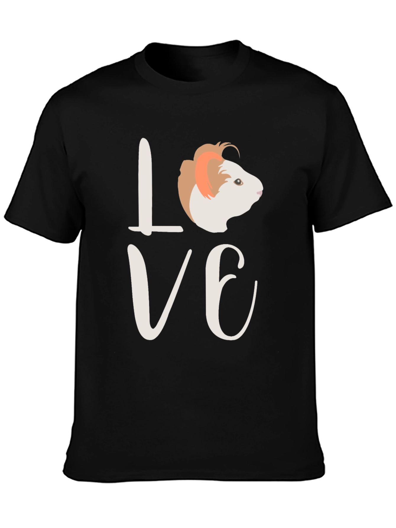 Love Guinea Pig Black T-Shirt