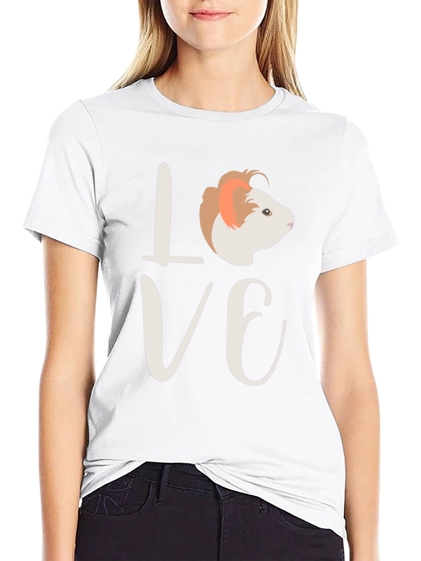 Love Guinea Pig Black T-Shirt