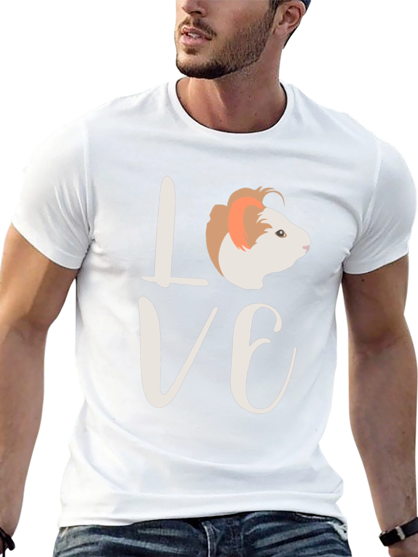 Love Guinea Pig Black T-Shirt