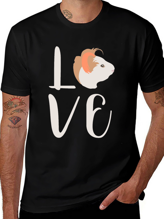 Love Guinea Pig Black T-Shirt