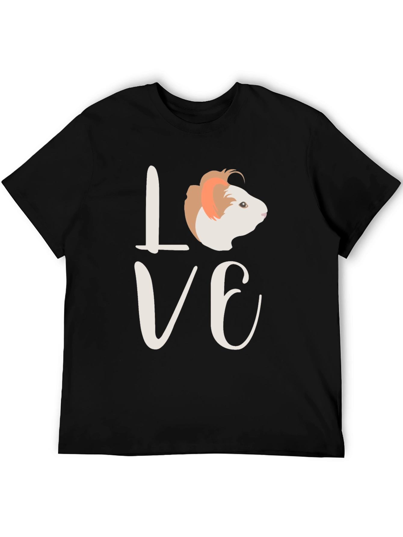 Love Guinea Pig Black T-Shirt