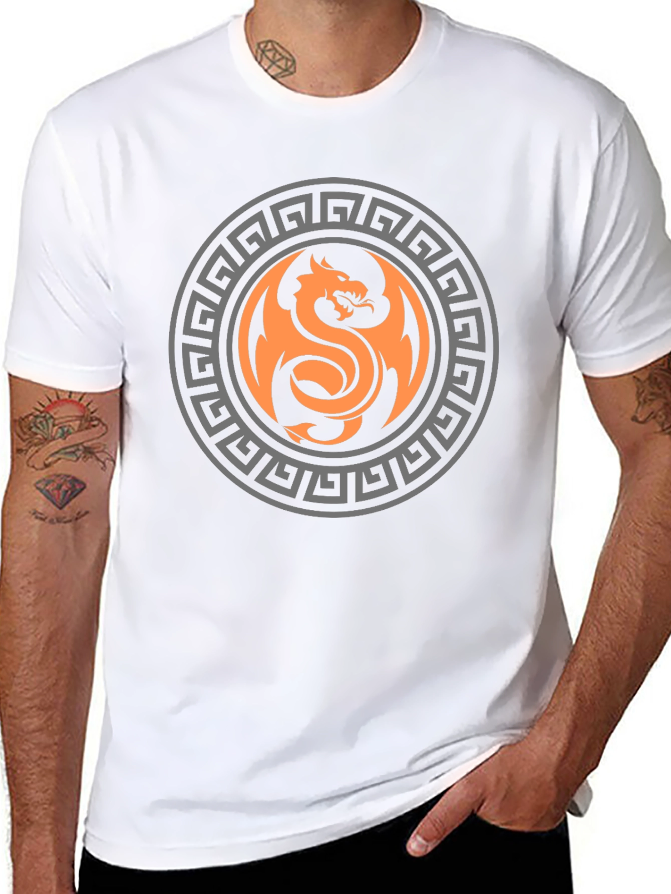 Dragon Circle Graphic Print T-Shirt - Bold & Stylish